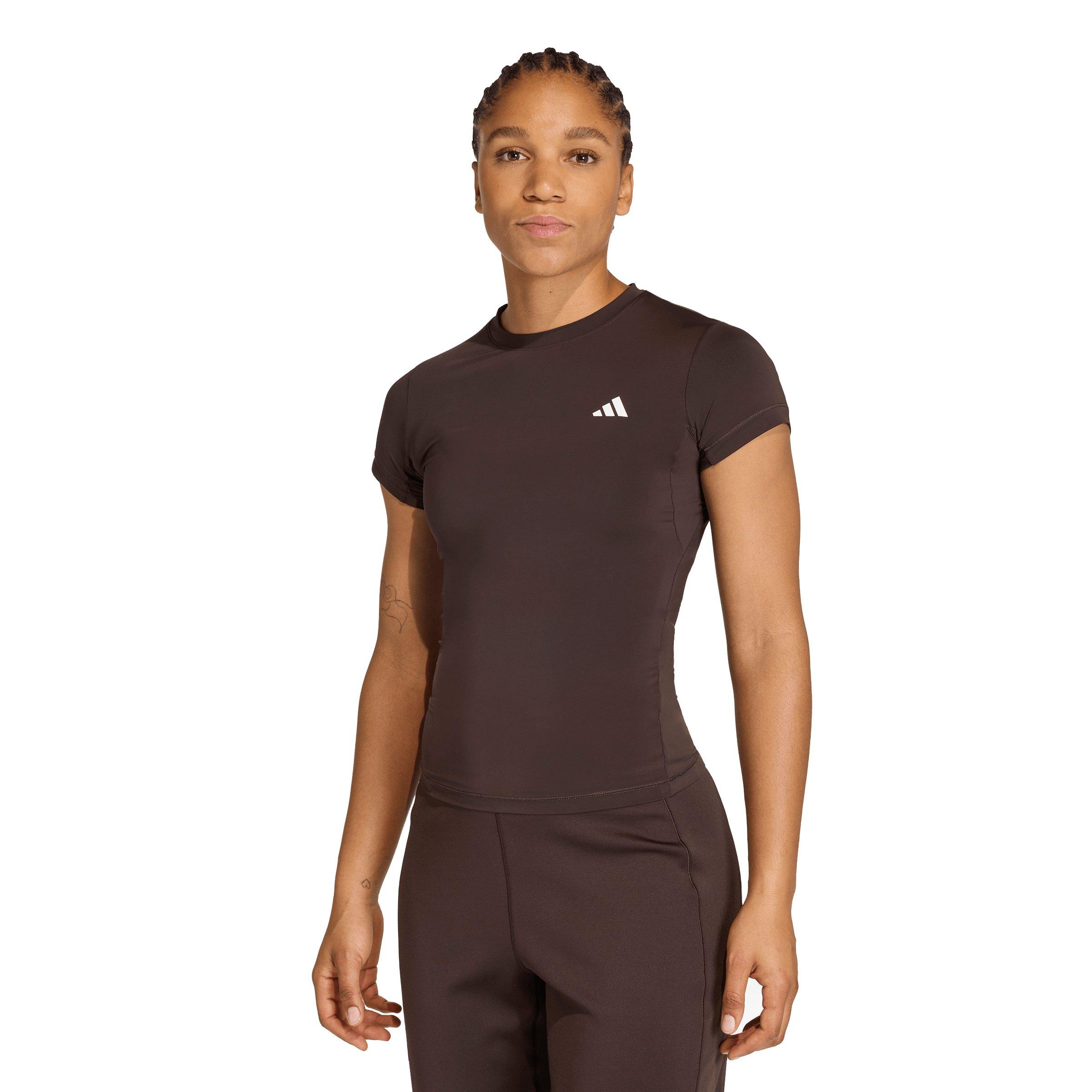 adidas Womens Power Essentials Workout Contour TShirt  Brown